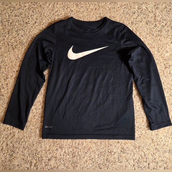 Boys Nike Dri-Fit Long Sleeve Tee, Navy, Medium - Picture 1 of 2